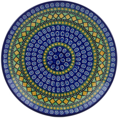 Polish Pottery Dinner Plate 10&frac12;-inch Stained Glass Window UNIKAT