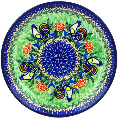 Polish Pottery Dinner Plate 10&frac12;-inch Summer Rooster UNIKAT