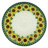 Polish Pottery Dinner Plate 10&frac12;-inch Summer Sunflower UNIKAT