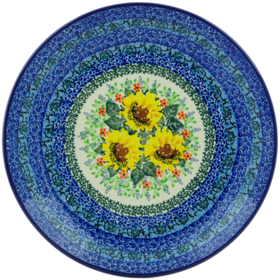 Polish Pottery Dinner Plate 10&frac12;-inch Summer Sunflowers UNIKAT