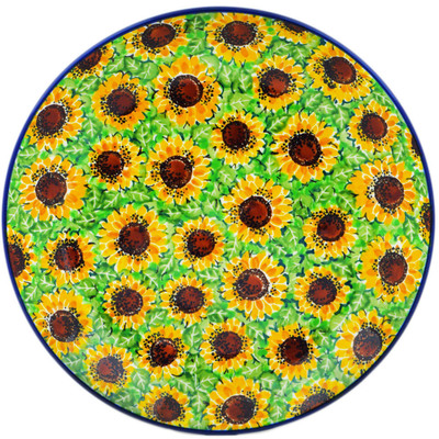Polish Pottery Dinner Plate 10&frac12;-inch Sunflower Bliss UNIKAT