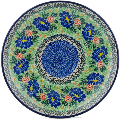 Polish Pottery Dinner Plate 10&frac12;-inch Sunflower Blue UNIKAT