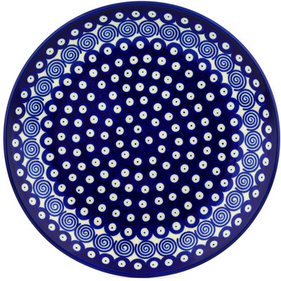 Polish Pottery Dinner Plate 10&frac12;-inch Swirling Peacock Eyes
