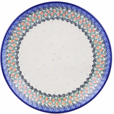 Polish Pottery Dinner Plate 10&frac12;-inch Swirls And Flowers