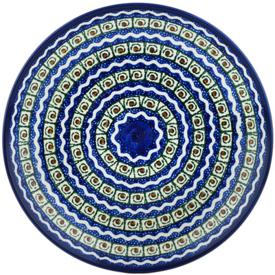Polish Pottery Dinner Plate 10&frac12;-inch Swirls And Waves