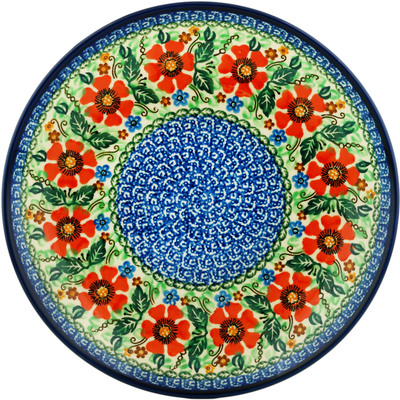 Polish Pottery Dinner Plate 10&frac12;-inch Texas Blooms UNIKAT
