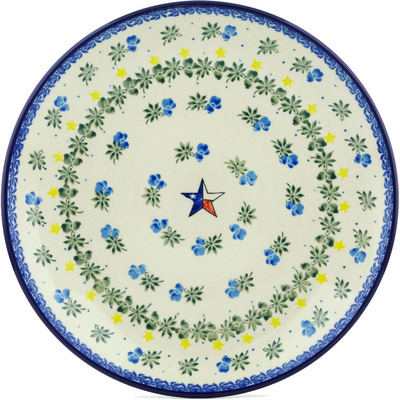 Polish Pottery Dinner Plate 10&frac12;-inch Texas Blue Bonnets