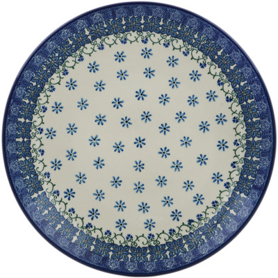 Polish Pottery Dinner Plate 10&frac12;-inch Tiny Blue Forget-me-not