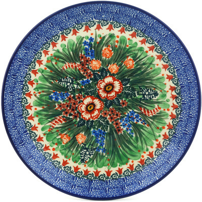 Polish Pottery Dinner Plate 10&frac12;-inch Tulip Meadow UNIKAT