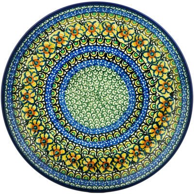 Polish Pottery Dinner Plate 10&frac12;-inch Turkish Flowers UNIKAT