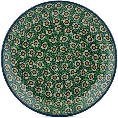 Polish Pottery Dinner Plate 10&frac12;-inch Wall Of Flowers UNIKAT