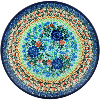 Polish Pottery Dinner Plate 10&frac12;-inch Water Blooms UNIKAT