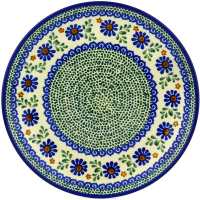 Polish Pottery Dinner Plate 10&frac12;-inch Water Daisies