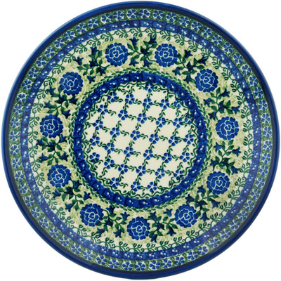 Polish Pottery Dinner Plate 10&frac12;-inch Wild Roses Lattice UNIKAT