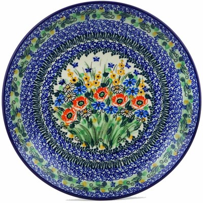 Polish Pottery Dinner Plate 10&frac12;-inch Wildflower Garden UNIKAT