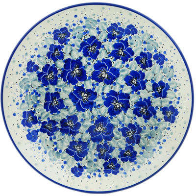 Polish Pottery Dinner Plate 10&frac12;-inch Winter Arrangement UNIKAT