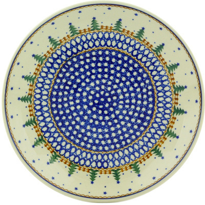 Polish Pottery Dinner Plate 10&frac12;-inch Winter Evergreen