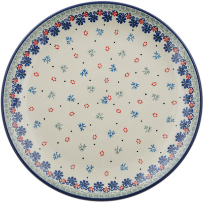 Polish Pottery Dinner Plate 10&frac12;-inch Winter Flowers