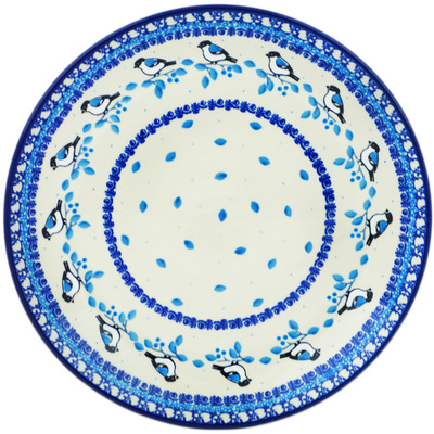 Polish Pottery Dinner Plate 10&frac12;-inch Winter Sparrow