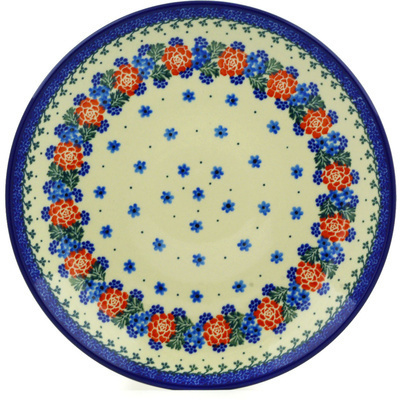 Polish Pottery Dinner Plate 10&frac12;-inch Winter Wreath