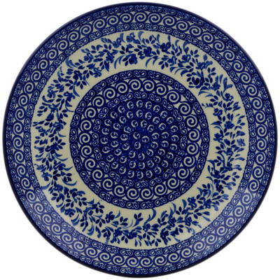 Polish Pottery Dinner Plate 10&frac12;-inch Wreath Of Blue UNIKAT