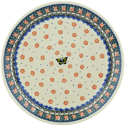 Polish Pottery Dinner Plate 10&frac12;-inch Yellow Butterfly