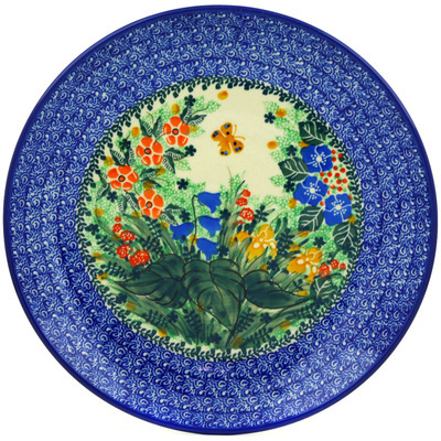 Polish Pottery Dinner Plate 10&frac12;-inch Yellow Butterfly Meadow UNIKAT