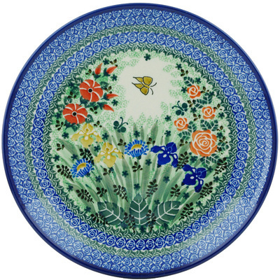 Polish Pottery Dinner Plate 10&frac12;-inch Yellow Butterfly UNIKAT