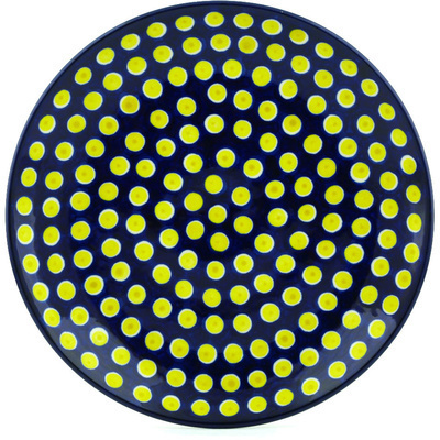 Polish Pottery Dinner Plate 10&frac12;-inch Yellow Dots