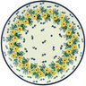 Polish Pottery Dinner Plate 10&frac12;-inch Yellow Flower Wreath