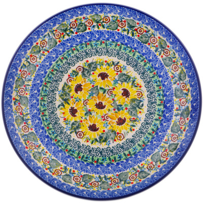 Polish Pottery Dinner Plate 10&frac12;-inch Yellow Garden UNIKAT