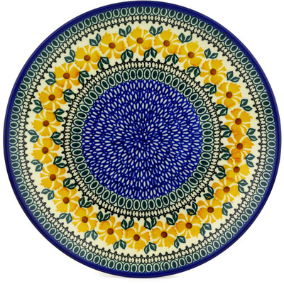 Polish Pottery Dinner Plate 10&frac12;-inch Yellow Morning Glory