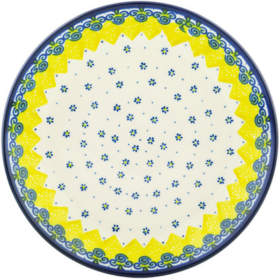 Polish Pottery Dinner Plate 10&frac12;-inch Yellow Peaks