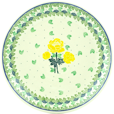 Polish Pottery Dinner Plate 10&frac12;-inch Yellow Rose