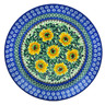 Polish Pottery Dinner Plate 10&frac12;-inch Yellow Sunflowers UNIKAT