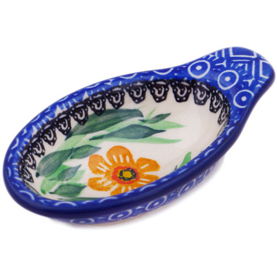 Polish Pottery Dish for Pits 4&quot; Yellow Daffodil Field UNIKAT