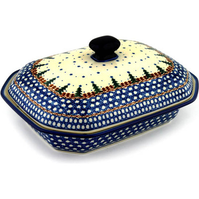 Polish Pottery Dish with Cover 10&quot; Pocono Pines
