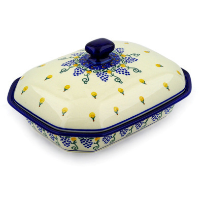 Polish Pottery Dish with Cover 10&quot; Tuscan Dreams