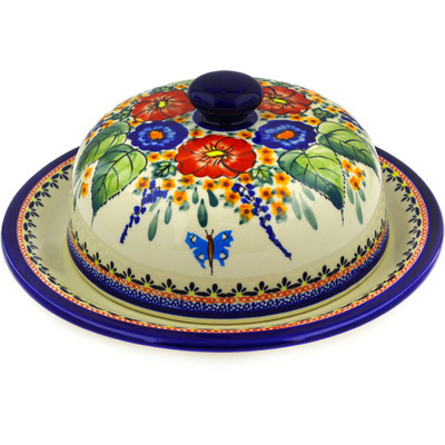 Polish Pottery Dish with Cover 11&quot; Spring Splendor UNIKAT