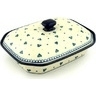 Polish Pottery Dish with Cover 12&quot; Blueberry Stars