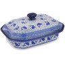Polish Pottery Dish with Cover 12&quot; Dancing Fish