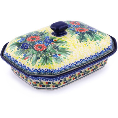 Polish Pottery Dish with Cover 12&quot; Delightful Canon UNIKAT