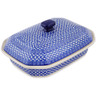 Polish Pottery Dish with Cover 12&quot; Grecian Vines