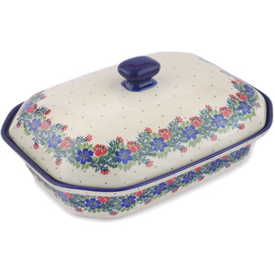 Polish Pottery Dish with Cover 12&quot; Polish Wreath