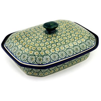 Polish Pottery Dish with Cover 12&quot; Spring Fling