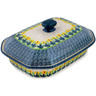 Polish Pottery Dish with Cover 12&quot; Summer Meadow
