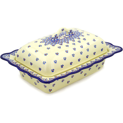 Polish Pottery Dish with Cover 14" Remember Me