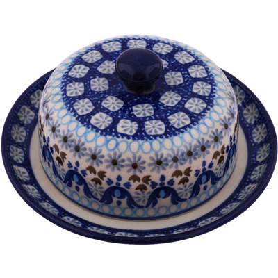 Polish Pottery Dish with Cover 6&quot;
