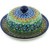 Polish Pottery Dish with Cover 6&quot; Mardi Gras UNIKAT