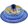 Polish Pottery Dish with Cover 6&quot; Ocean Whisper UNIKAT